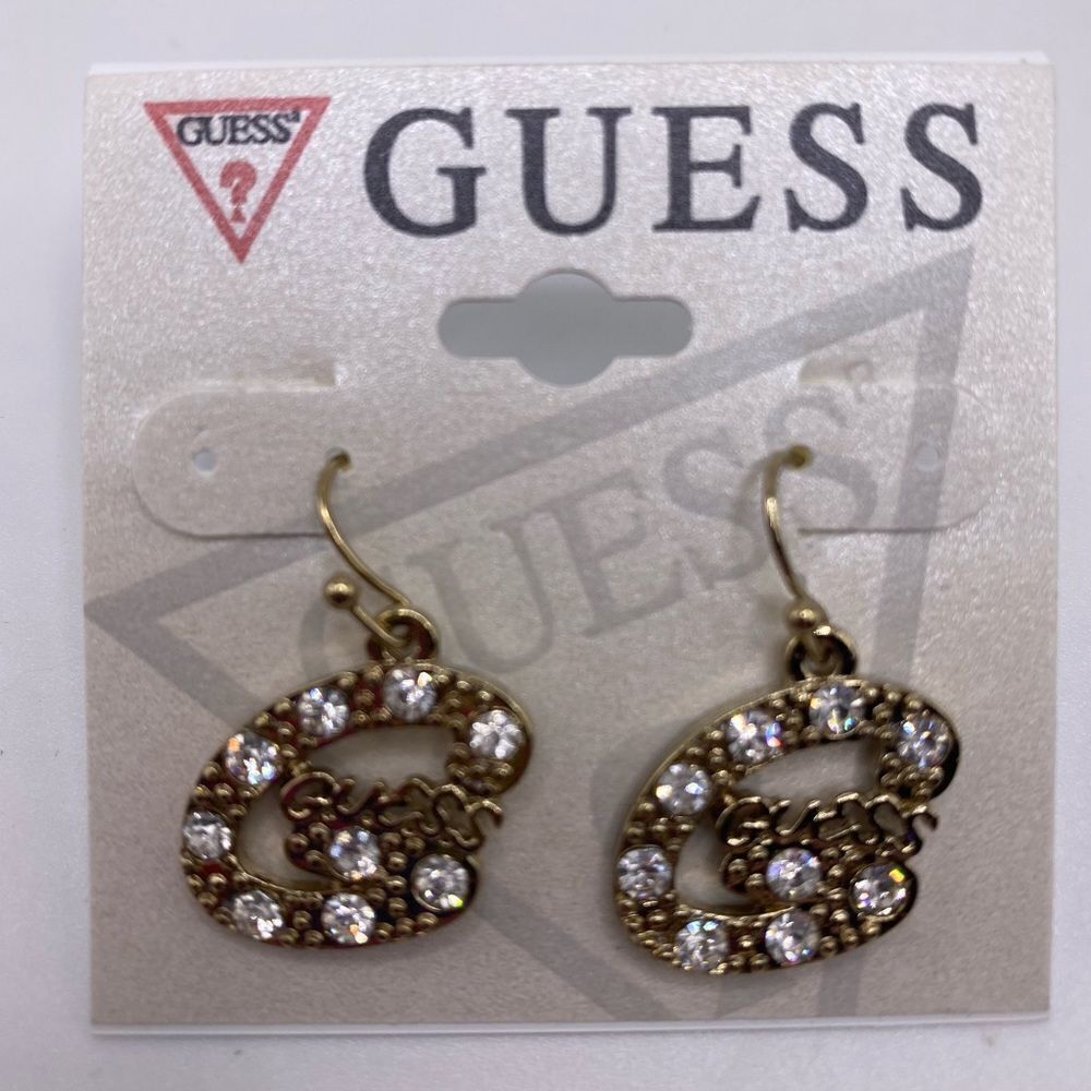 Guess “G” Rhinestone Drop Earrings